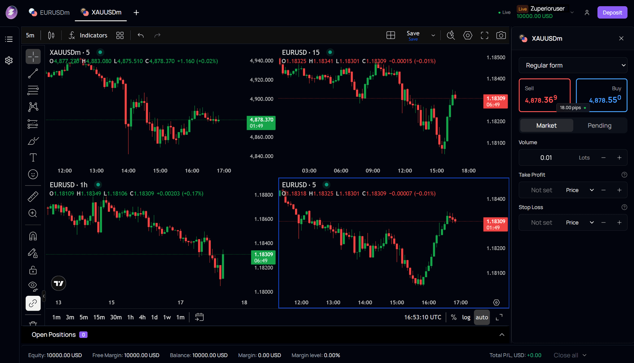 Zuperior Terminal Dashboard
